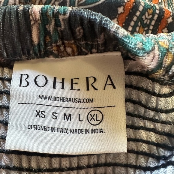 Bohera Paisley Wide Leg Pants in Navy and Orange - Picture 5 of 6